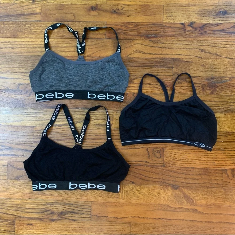 3 Girls Bras Sport Bras Athletic Activewear Top CG BEBE Brands 34 - 36 M - L
